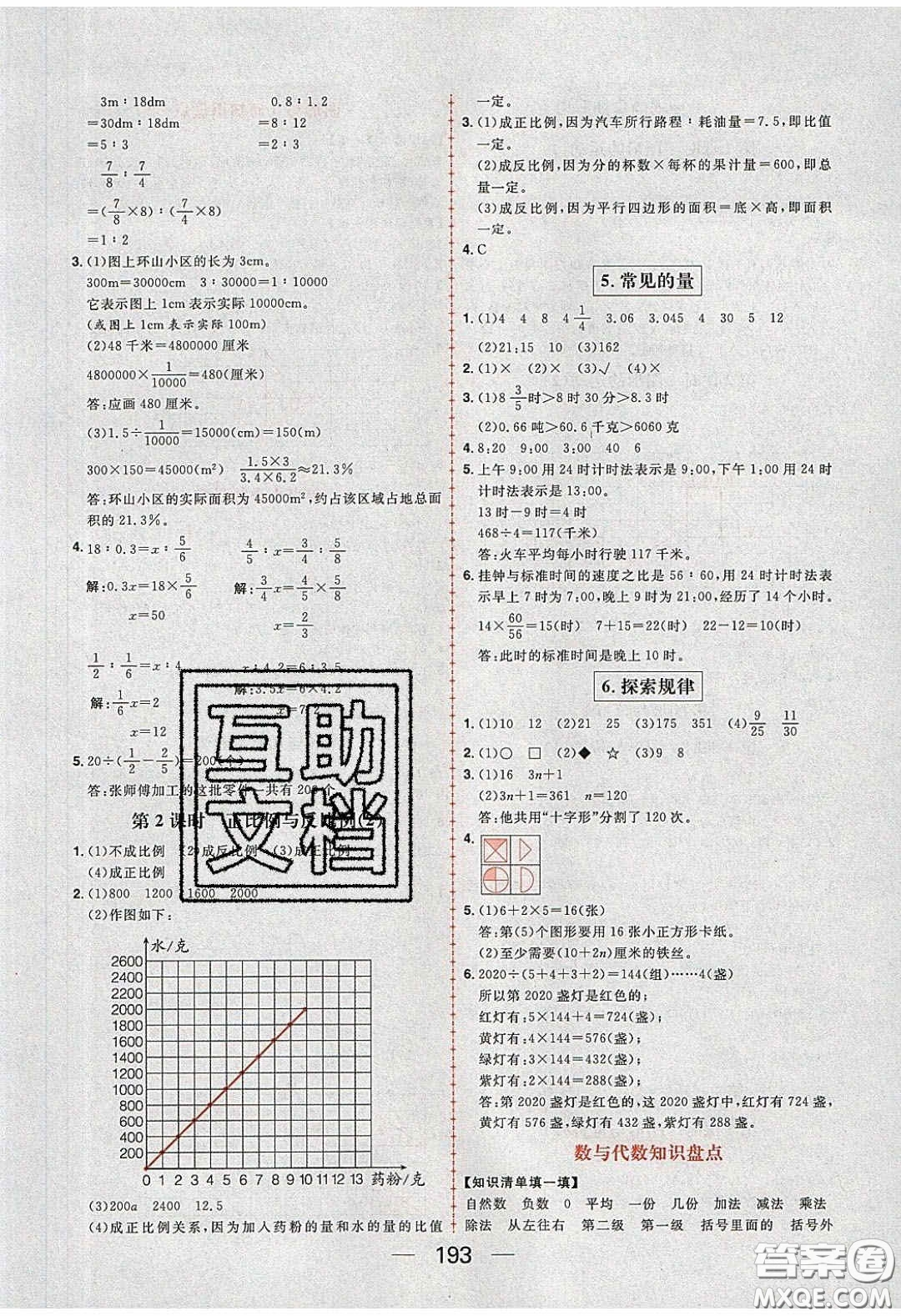 2020年核心素養(yǎng)天天練六年級數(shù)學(xué)下冊北師大版答案