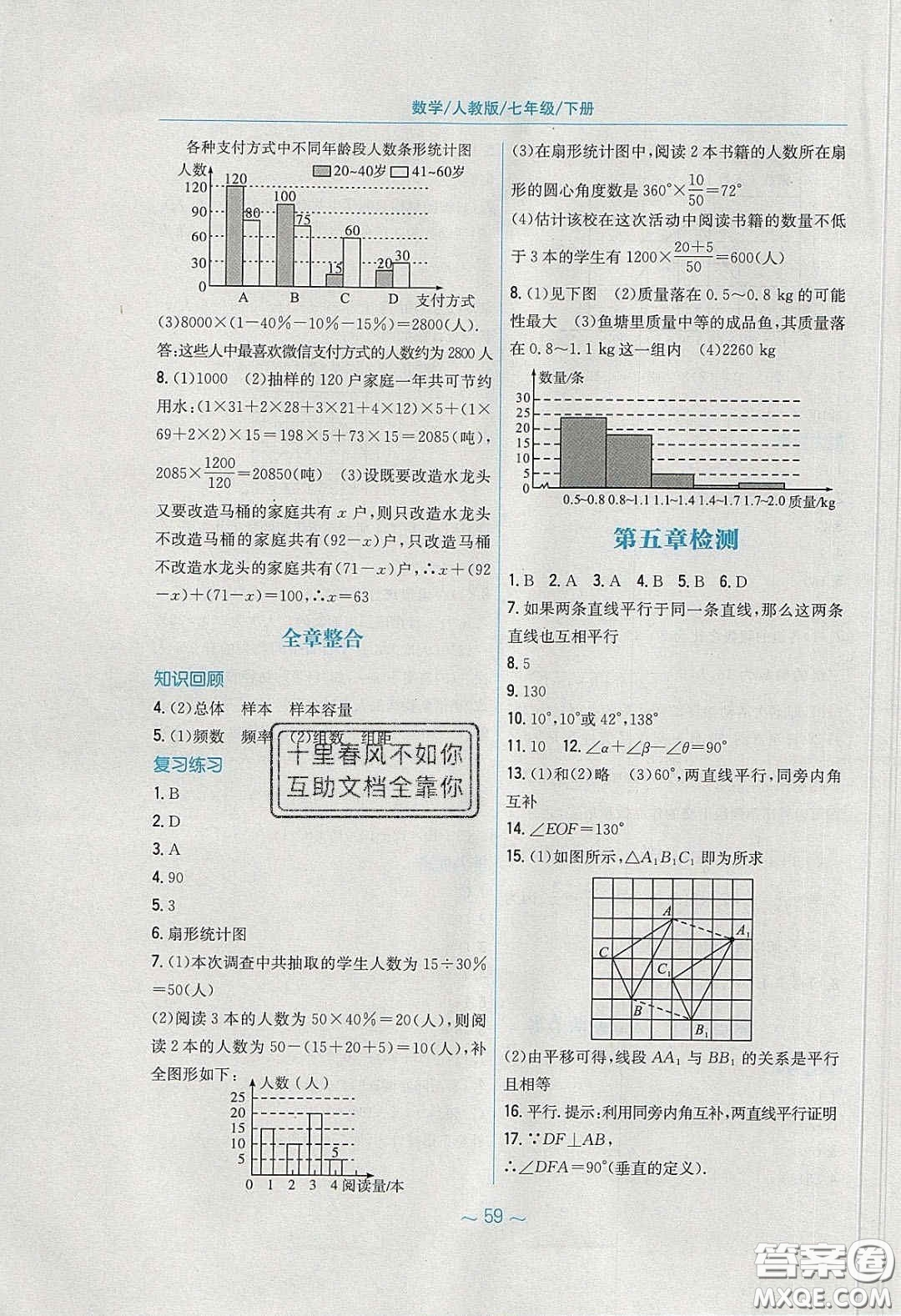 安徽教育出版社2020年新編基礎(chǔ)訓(xùn)練七年級(jí)數(shù)學(xué)下冊(cè)人教版答案