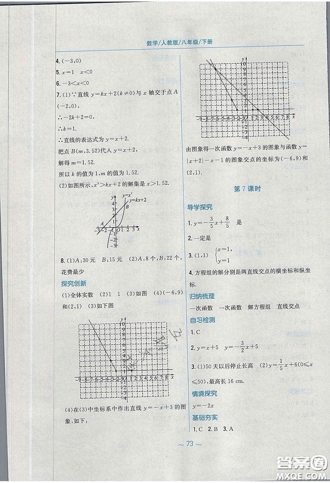 安徽教育出版社2020年新編基礎(chǔ)訓(xùn)練八年級(jí)數(shù)學(xué)下冊(cè)人教版答案