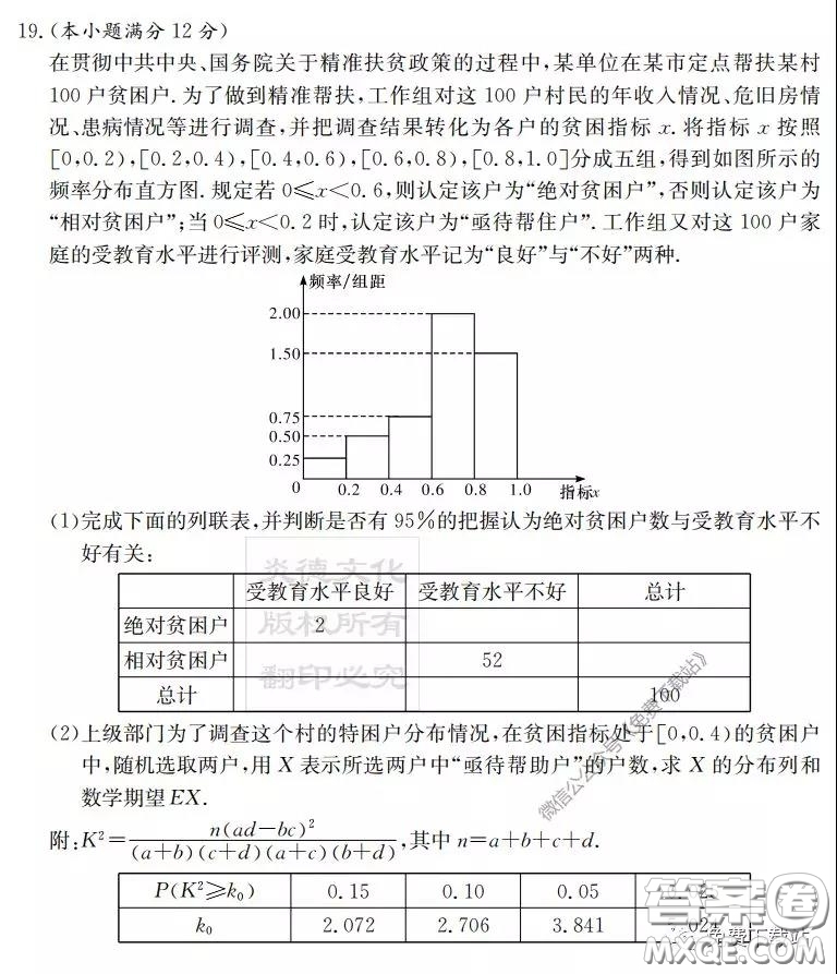 炎德英才大聯(lián)考雅禮中學2020屆高三月考試卷七理科數(shù)學試題及答案