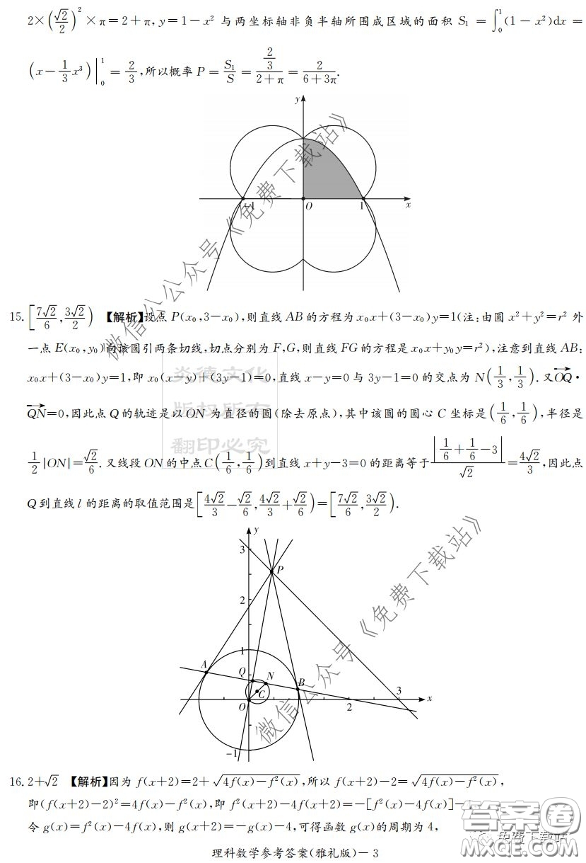 炎德英才大聯(lián)考雅禮中學2020屆高三月考試卷七理科數(shù)學試題及答案