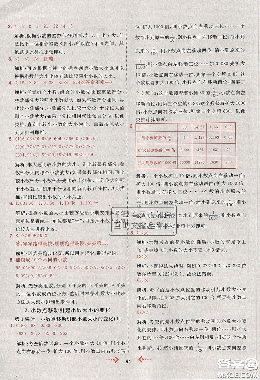 2020春快樂(lè)小博士鞏固與提高四年級(jí)數(shù)學(xué)下冊(cè)人教版答案