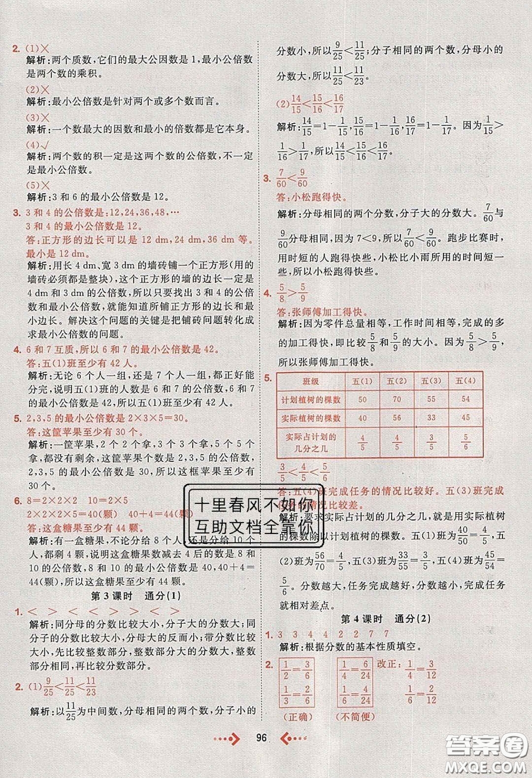 2020春快樂小博士鞏固與提高五年級(jí)數(shù)學(xué)下冊(cè)人教版答案