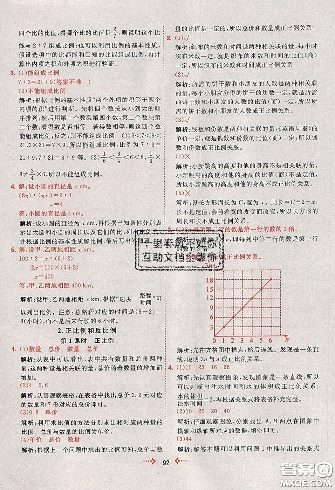 2020春快樂小博士鞏固與提高六年級數(shù)學(xué)下冊人教版答案