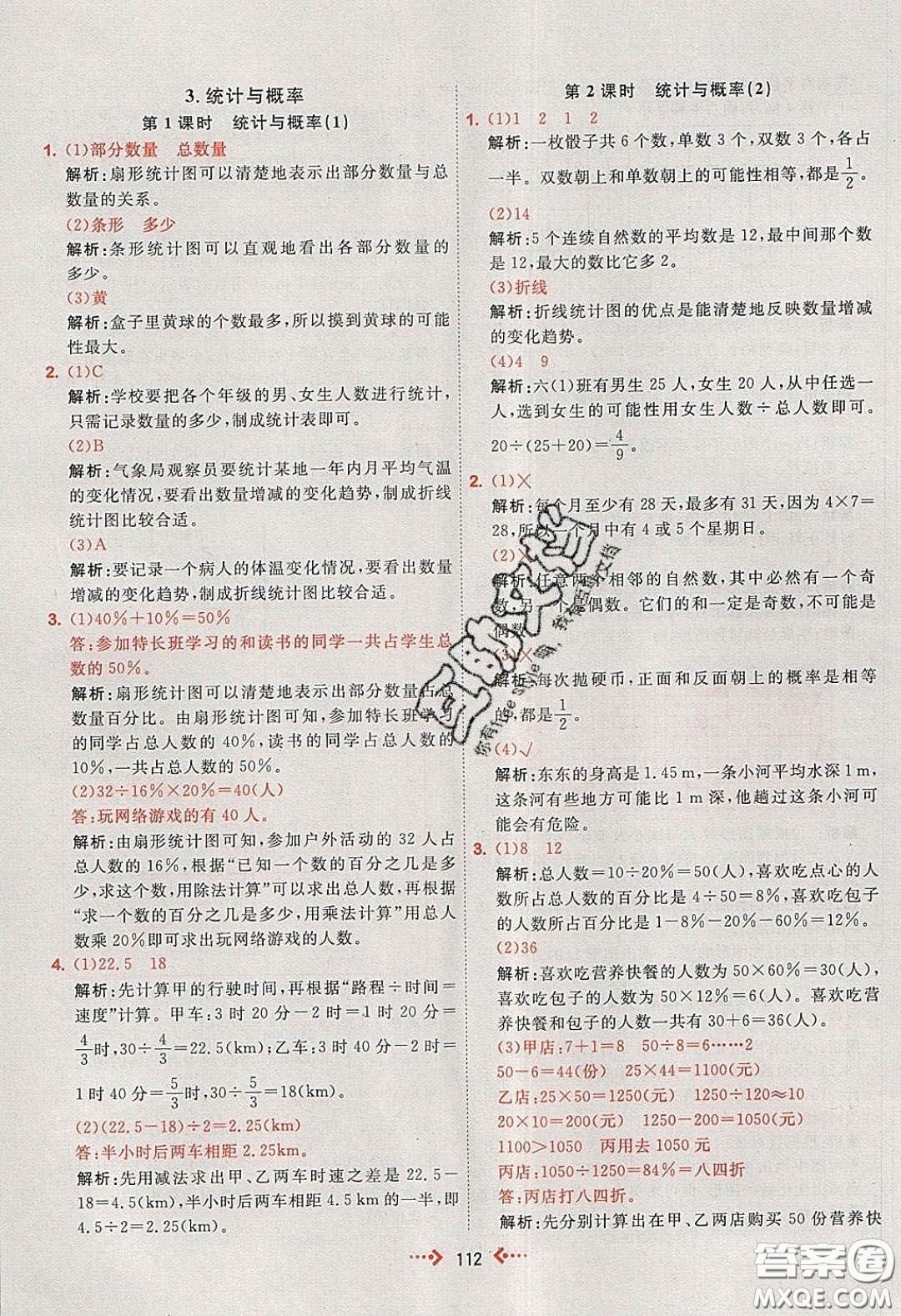 2020春快樂小博士鞏固與提高六年級數(shù)學(xué)下冊人教版答案