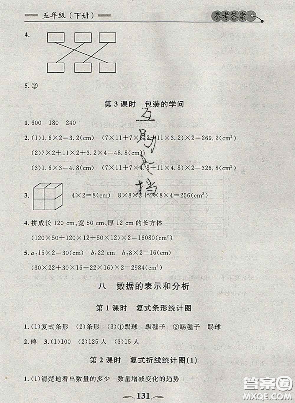 2020新版點(diǎn)石成金金牌每課通五年級(jí)數(shù)學(xué)下冊北師版答案