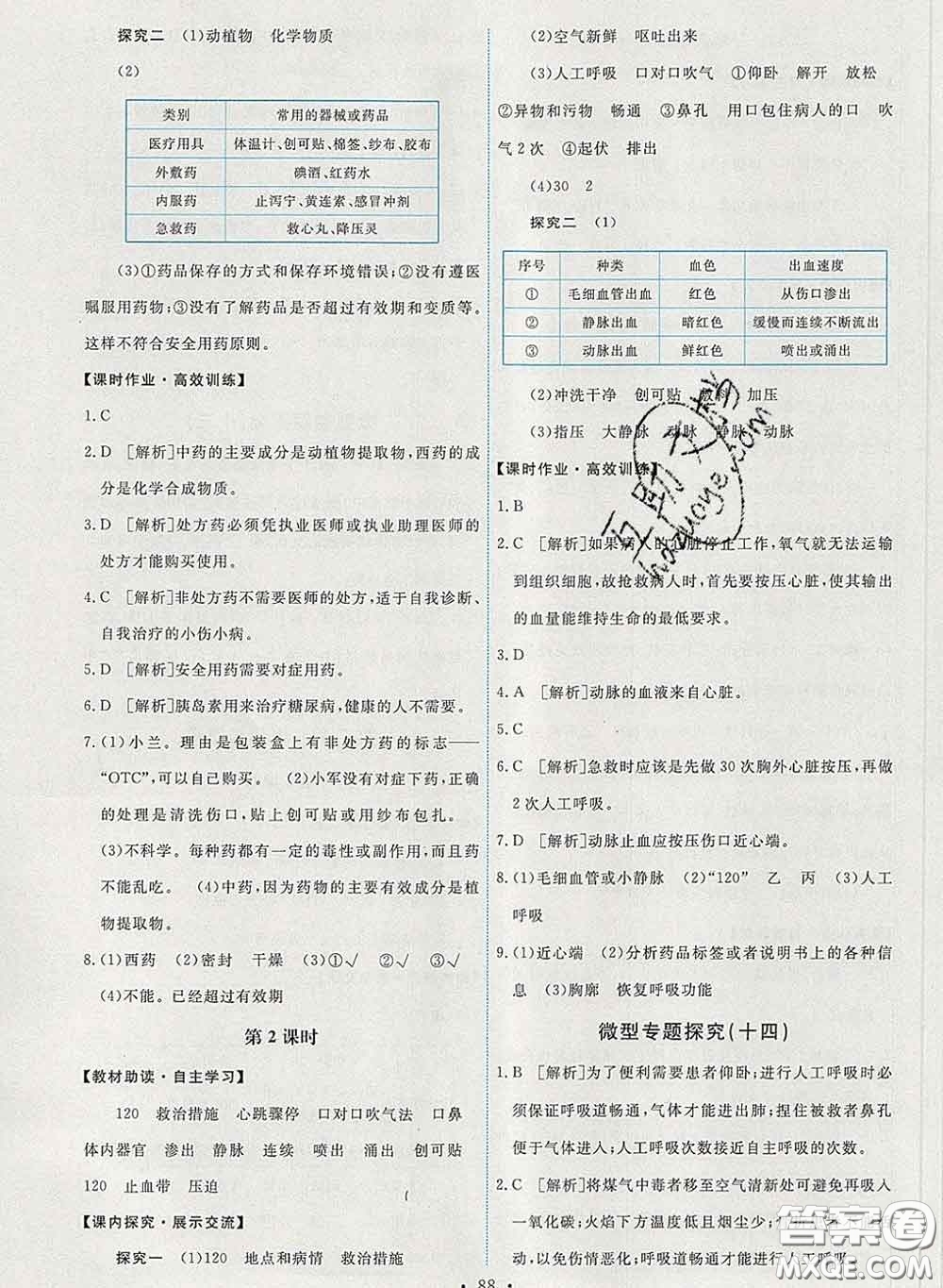 2020春能力培養(yǎng)與測試八年級(jí)生物下冊(cè)人教版答案