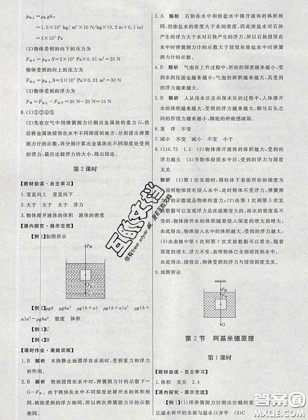 2020春能力培養(yǎng)與測試八年級物理下冊人教版答案