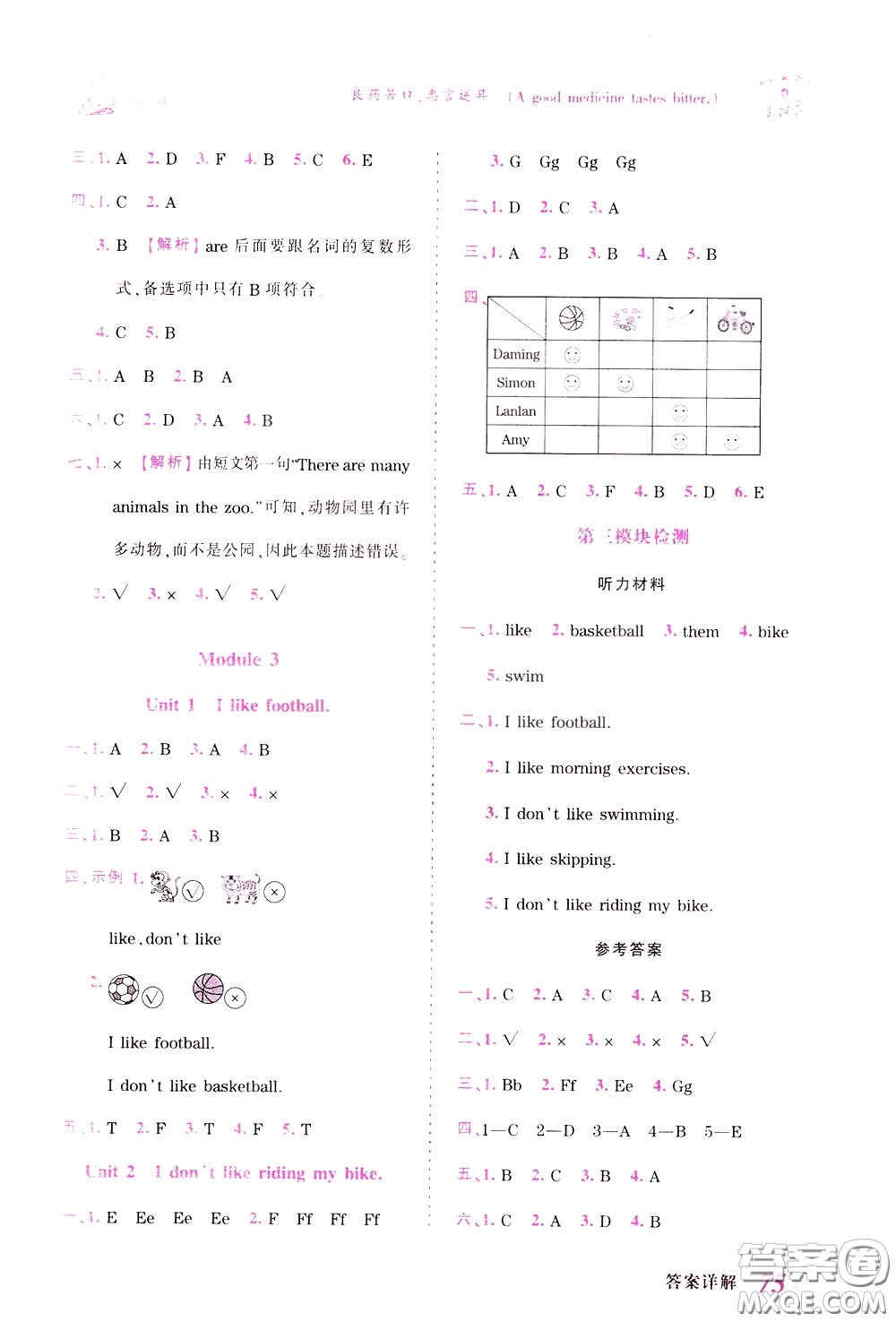 2020年王朝霞創(chuàng)維新課堂同步優(yōu)化訓(xùn)練英語三年級下冊WY外研版參考答案