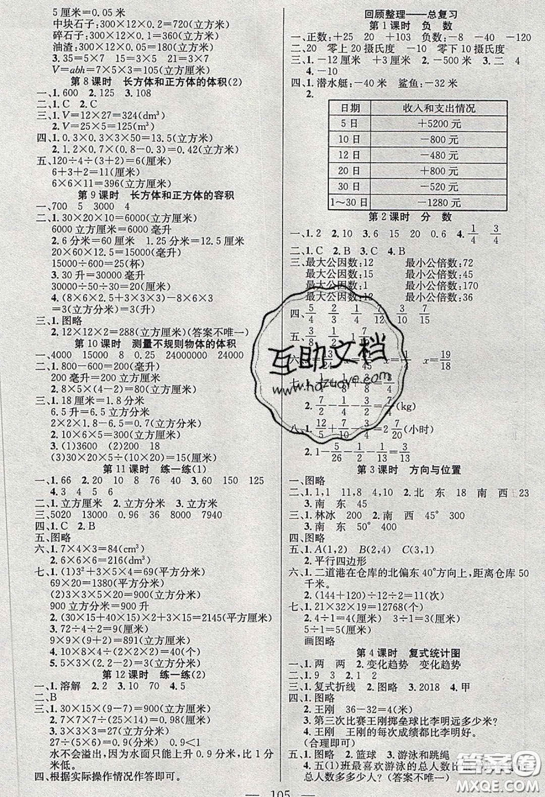 2020年智能文化同步課堂五年級數(shù)學(xué)下冊青島版答案