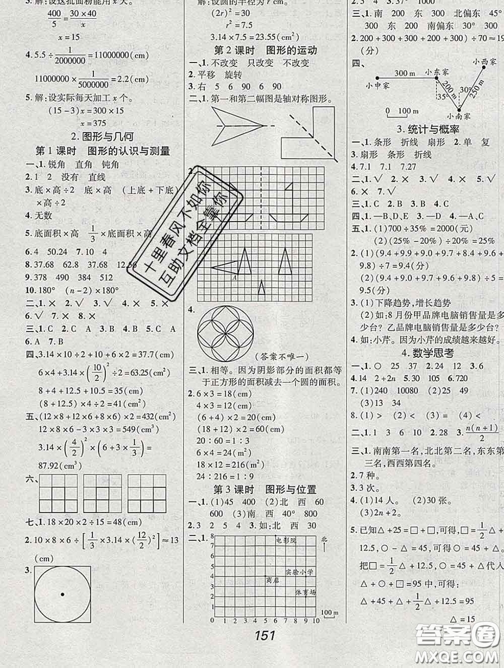 2020春全優(yōu)課堂考點(diǎn)集訓(xùn)與滿分備考六年級數(shù)學(xué)下冊人教版答案