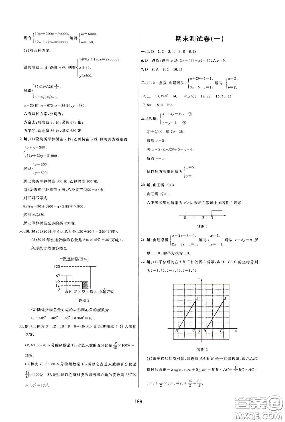 吉林教育出版社2020三維數(shù)字課堂七年級(jí)數(shù)學(xué)下冊(cè)人教版答案