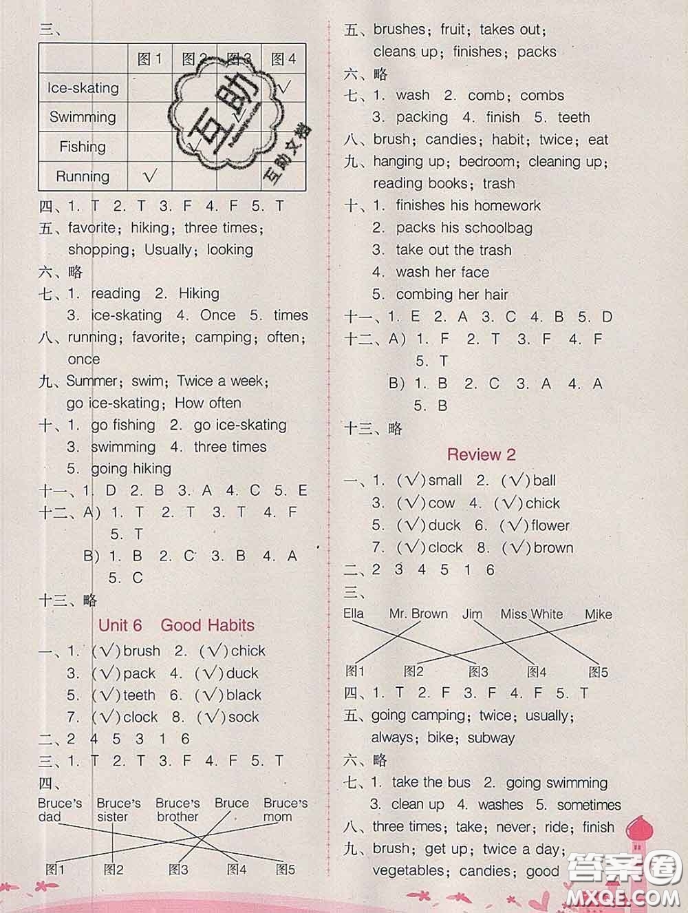 2020春自主與互動(dòng)學(xué)習(xí)新課程學(xué)習(xí)輔導(dǎo)五年級(jí)英語(yǔ)下冊(cè)粵人民版答案