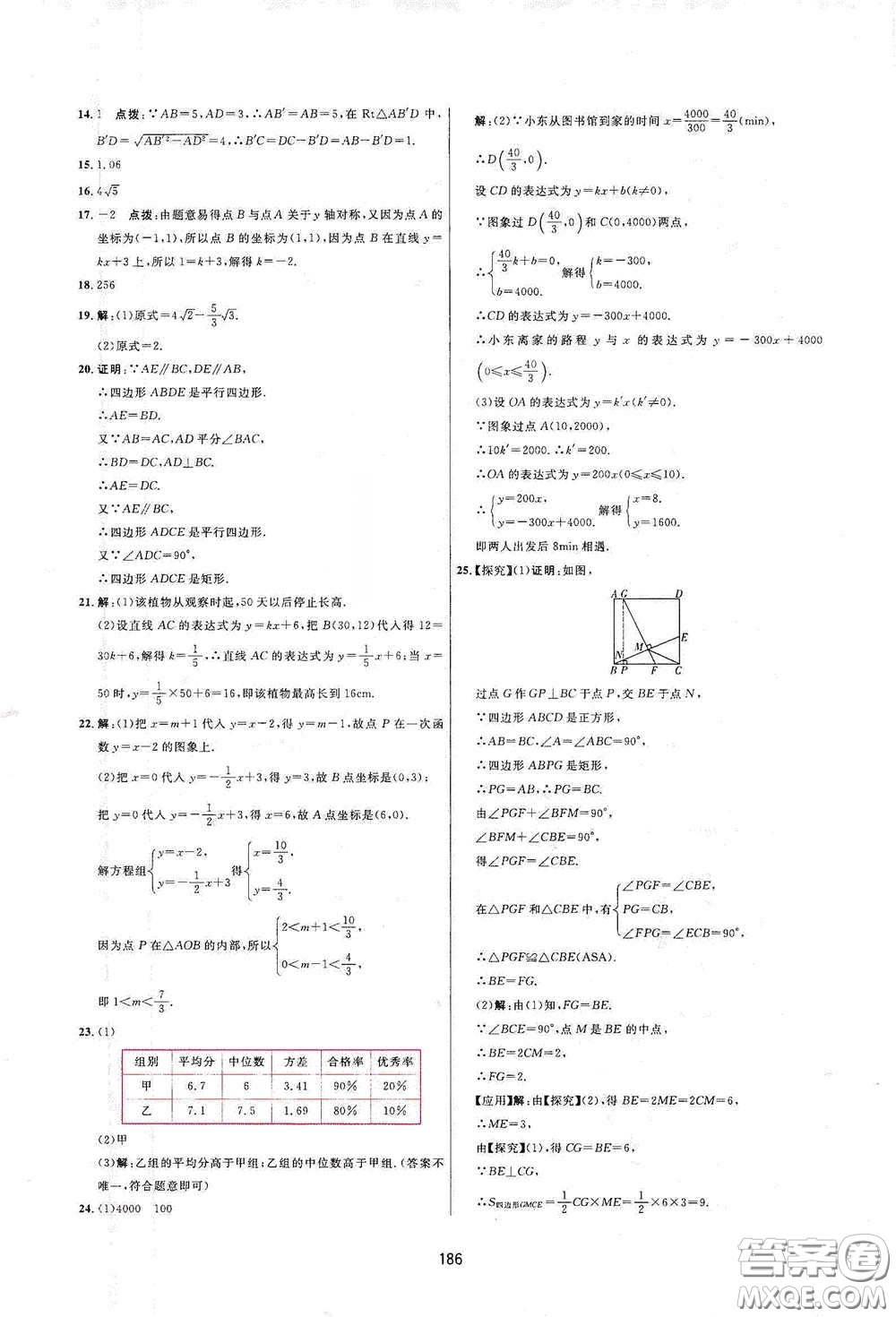 吉林教育出版社2020三維數(shù)字課堂八年級(jí)數(shù)學(xué)下冊(cè)人教版答案