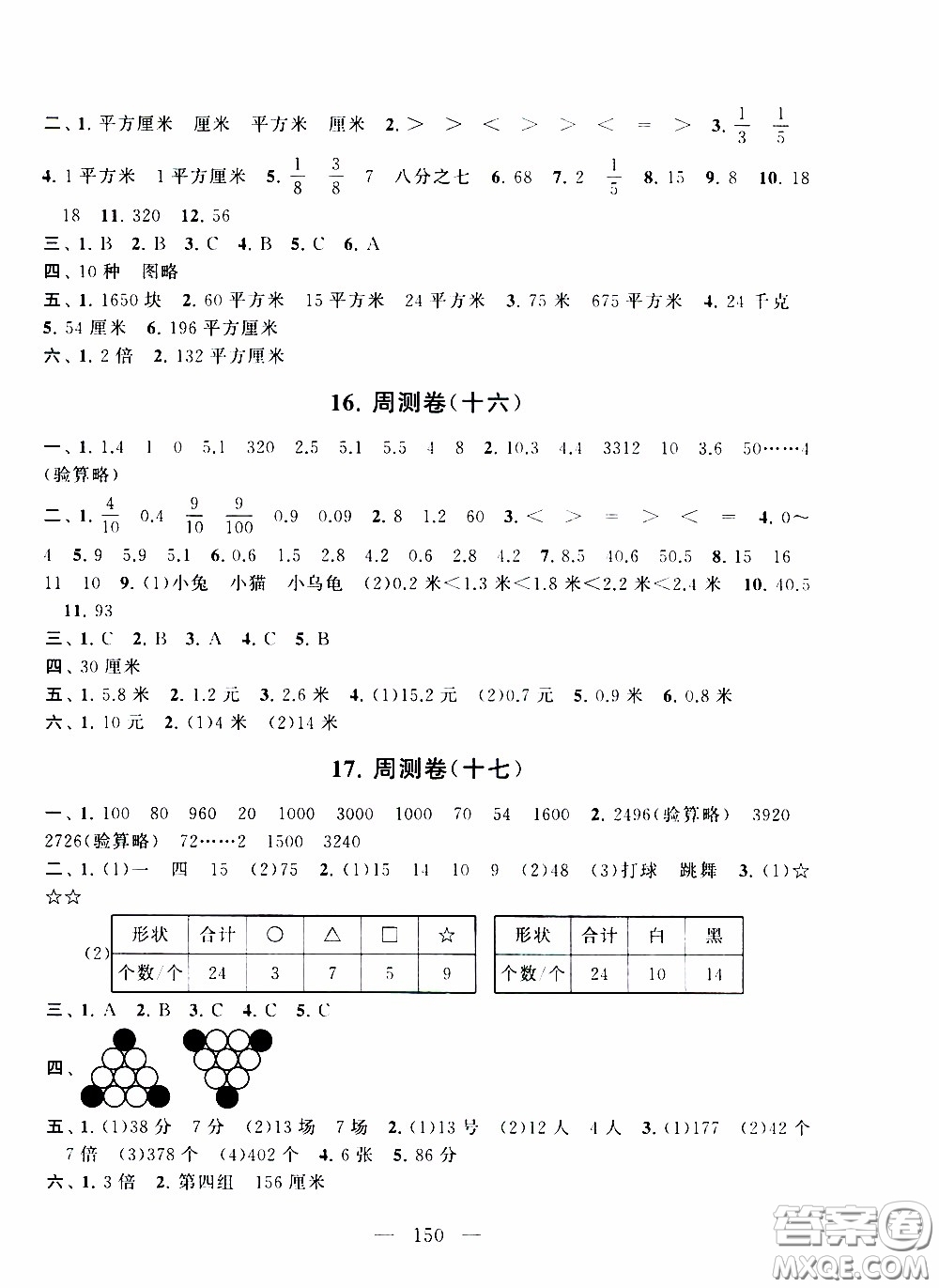 2020新版走進重點初中拓展與培優(yōu)測試卷三年級下冊數(shù)學(xué)江蘇版參考答案