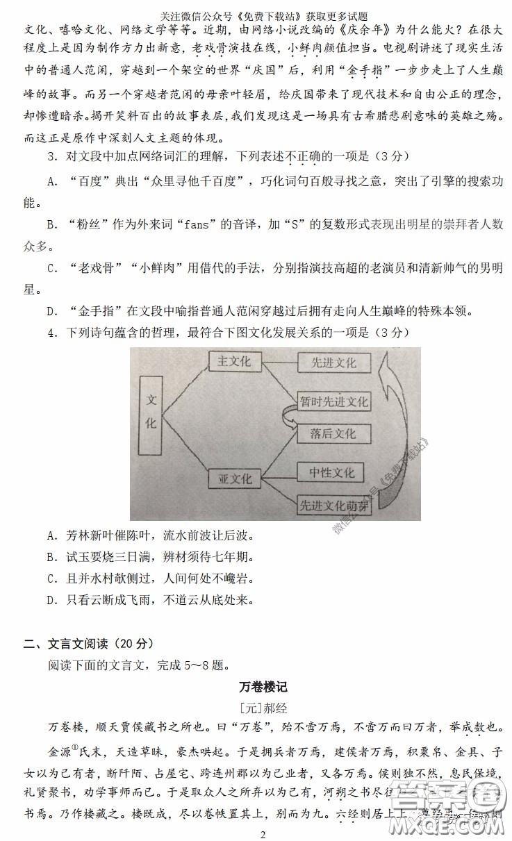 南京市鹽城市2020屆高三年級第二次模擬考試語文試題及答案