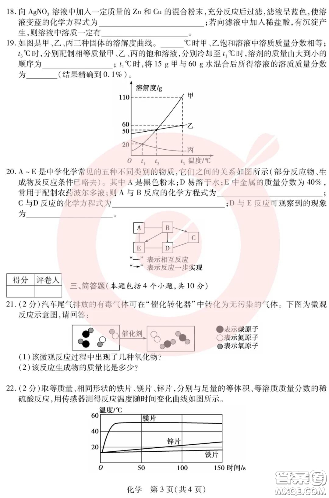 鼎成大聯(lián)考2020年河南中考公益線上大聯(lián)考化學(xué)試卷及答案