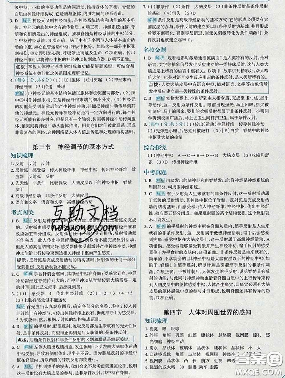 現(xiàn)代教育出版社2020新版走向中考考場七年級生物下冊濟(jì)南版答案