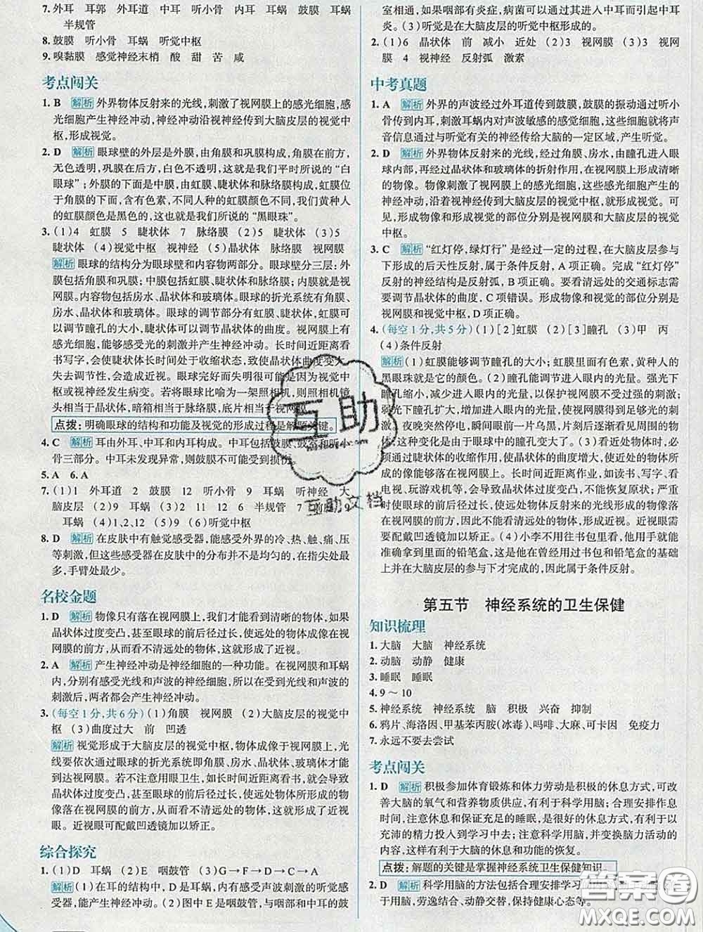 現(xiàn)代教育出版社2020新版走向中考考場七年級生物下冊濟(jì)南版答案