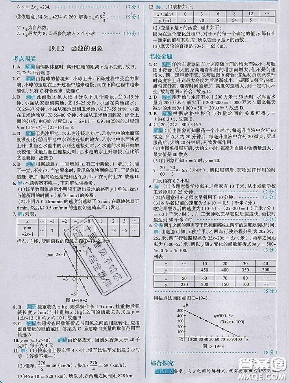 現(xiàn)代教育出版社2020新版走向中考考場八年級數(shù)學(xué)下冊人教版答案