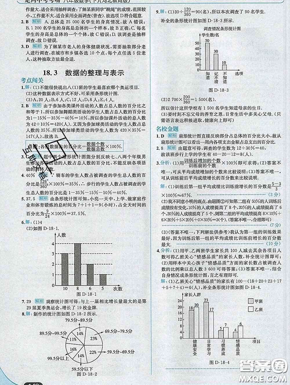 現(xiàn)代教育出版社2020新版走向中考考場八年級數(shù)學(xué)下冊冀教版答案