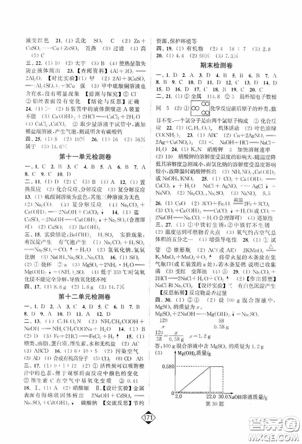 輕松一典2020輕松作業(yè)本九年級(jí)化學(xué)下冊新課標(biāo)人教版答案