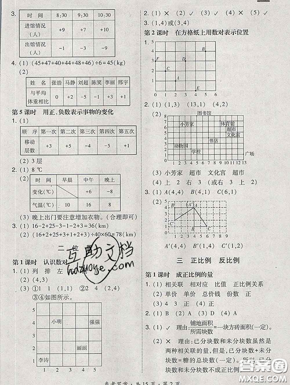 2020春北大綠卡課時(shí)同步訓(xùn)練六年級(jí)數(shù)學(xué)下冊(cè)冀教版參考答案