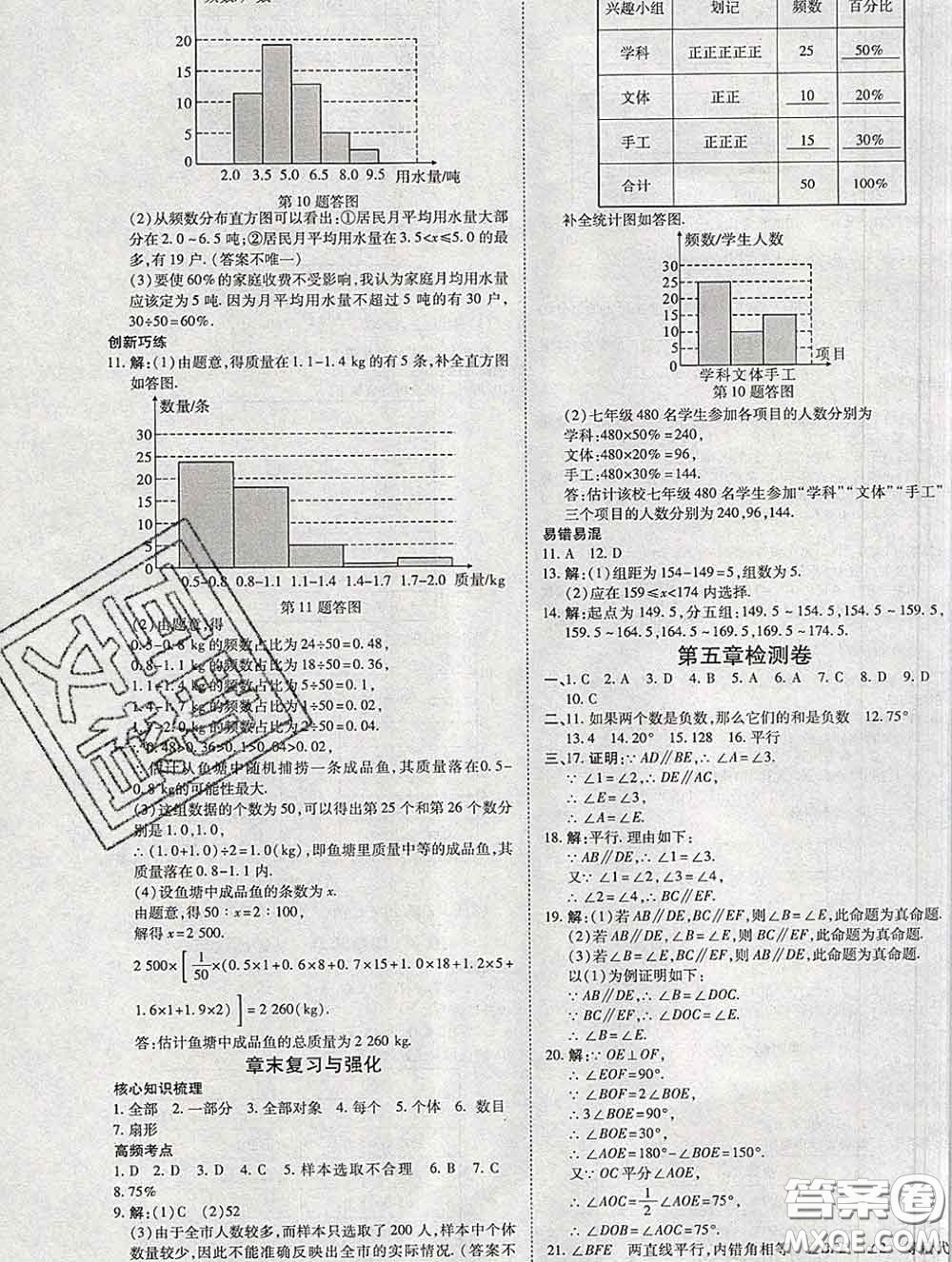 2020春高效課時(shí)通10分鐘掌握課堂七年級數(shù)學(xué)下冊人教版參考答案