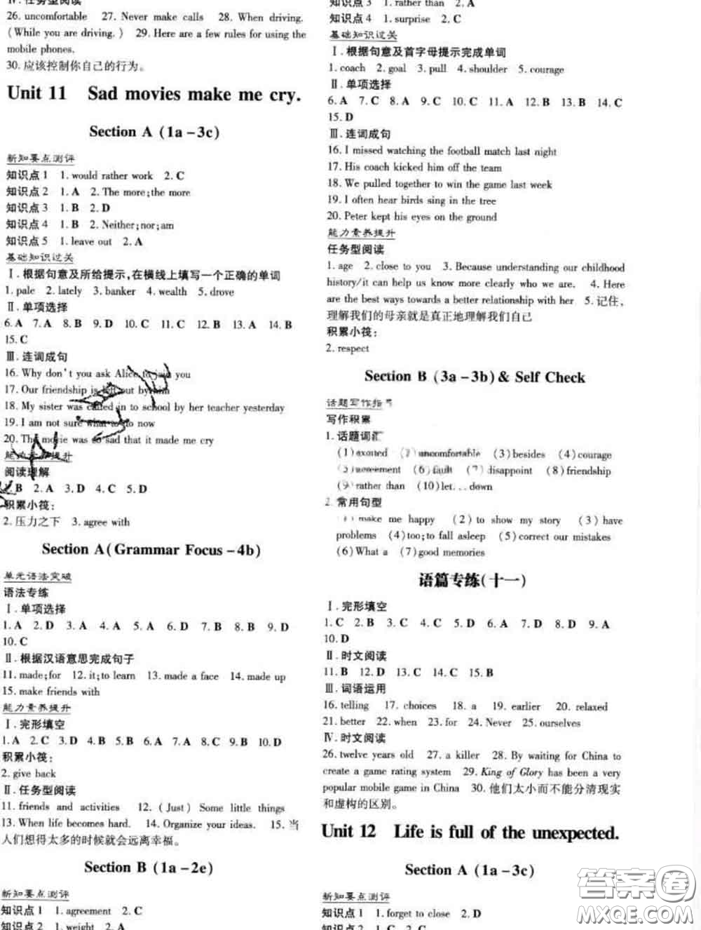 2020新版練案課時(shí)作業(yè)本九年級(jí)英語下冊(cè)冀教版答案