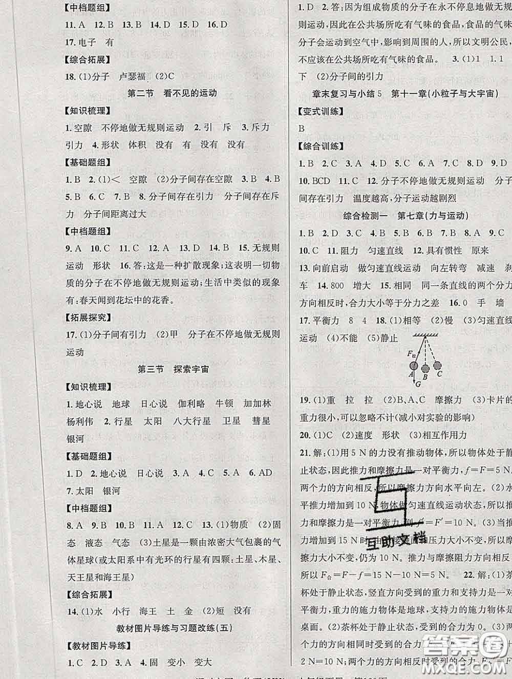 安徽師范大學(xué)出版社2020新版課時(shí)奪冠八年級(jí)物理下冊(cè)滬科版答案