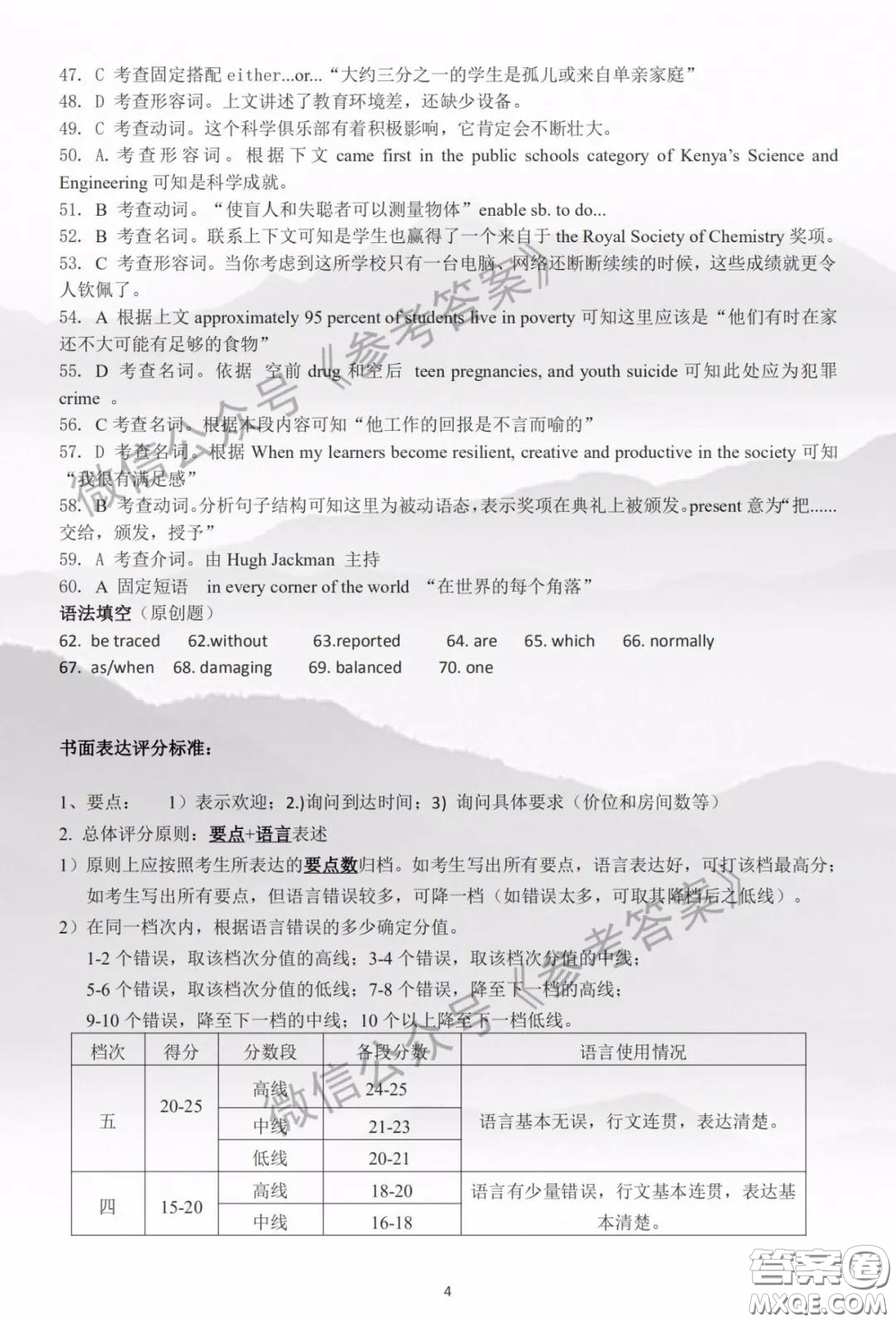 江西省重點中學盟校2020屆高三第一次聯(lián)考英語答案