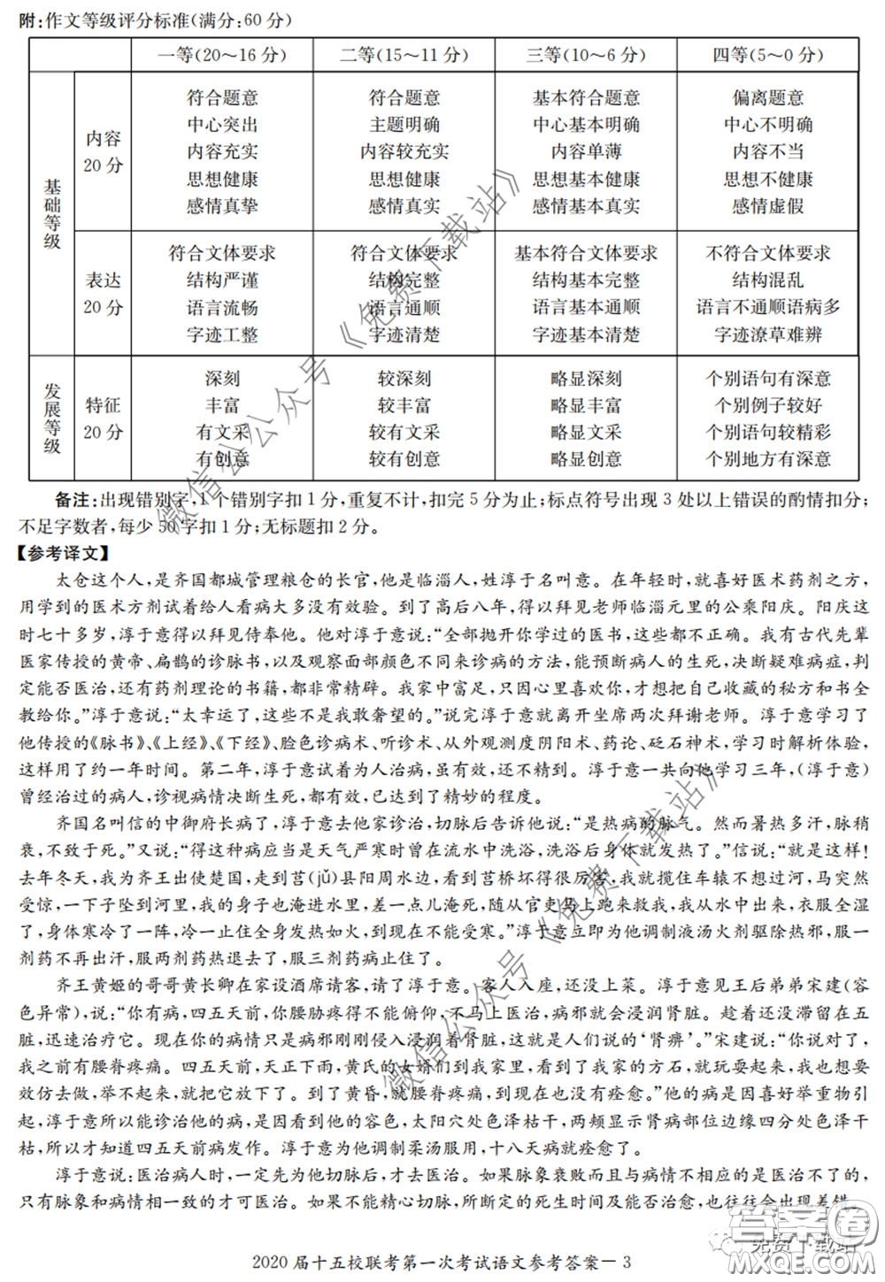 2020屆湘贛皖長郡十五校高三聯(lián)考第一次考試語文試題及答案