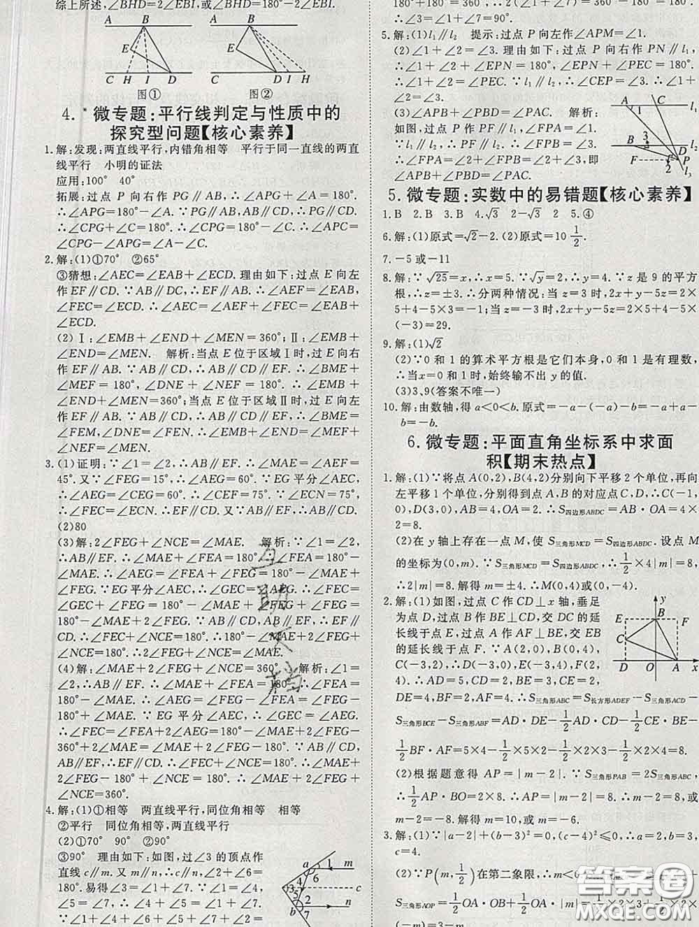 延邊大學(xué)出版社2020新版新領(lǐng)程叢書(shū)新領(lǐng)程七年級(jí)數(shù)學(xué)下冊(cè)人教版參考答案