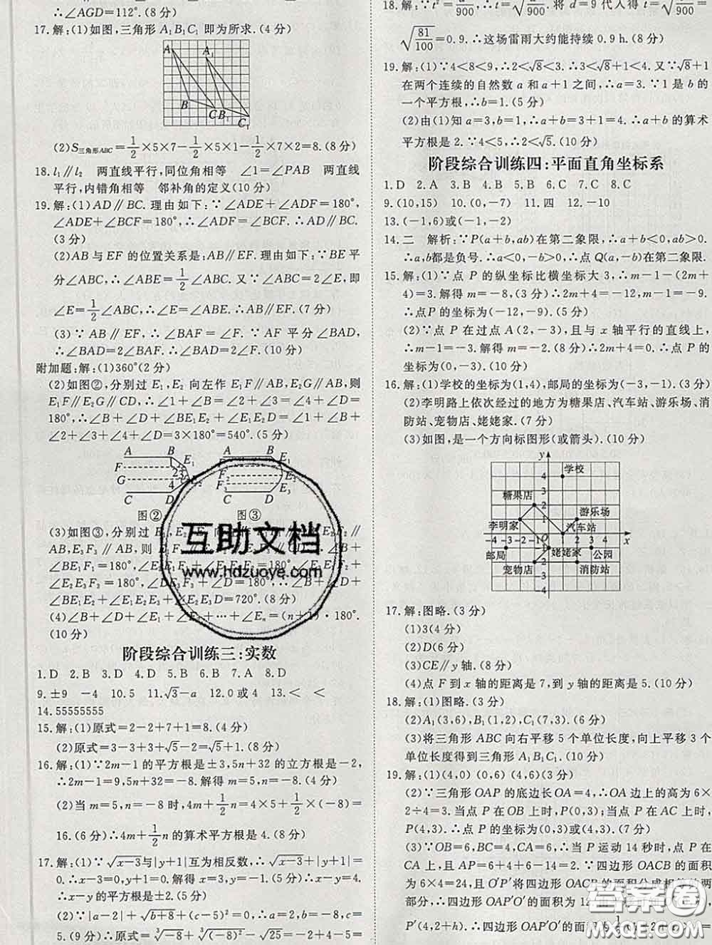 延邊大學(xué)出版社2020新版新領(lǐng)程叢書(shū)新領(lǐng)程七年級(jí)數(shù)學(xué)下冊(cè)人教版參考答案