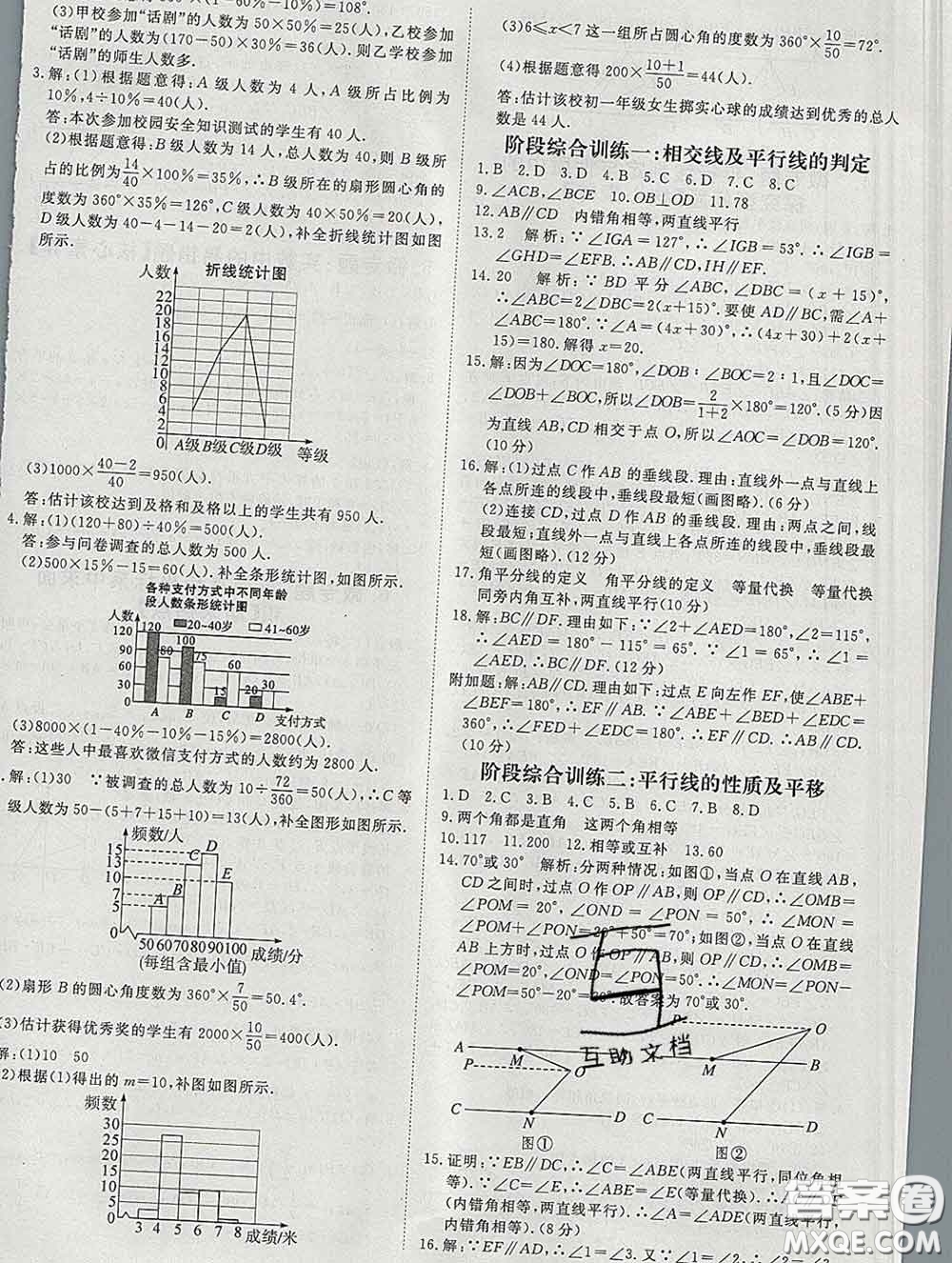 延邊大學(xué)出版社2020新版新領(lǐng)程叢書(shū)新領(lǐng)程七年級(jí)數(shù)學(xué)下冊(cè)人教版參考答案