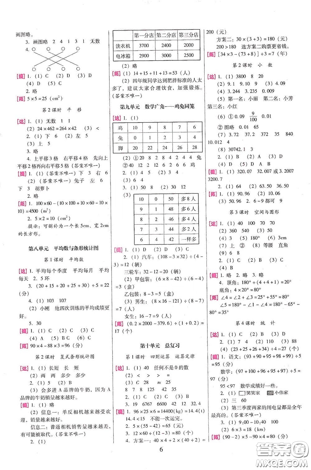 海南出版社2020云南師大附小一線名師巧學精練四年級數(shù)學下冊人教版答案