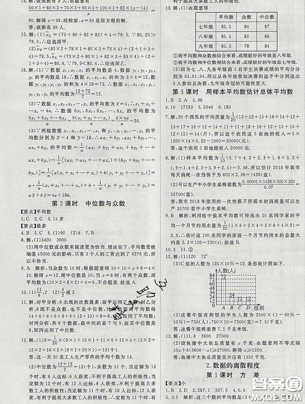 延邊大學(xué)出版社2020新版新領(lǐng)程叢書新領(lǐng)程八年級數(shù)學(xué)下冊滬科版參考答案