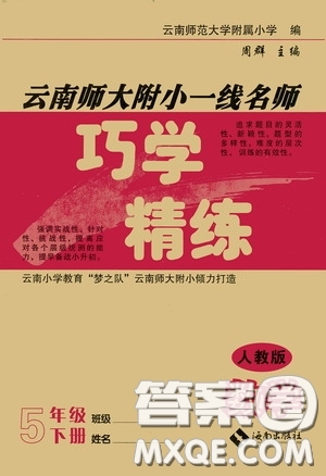 海南出版社2020云南師大附小一線名師巧學精練五年級數(shù)學下冊人教版答案