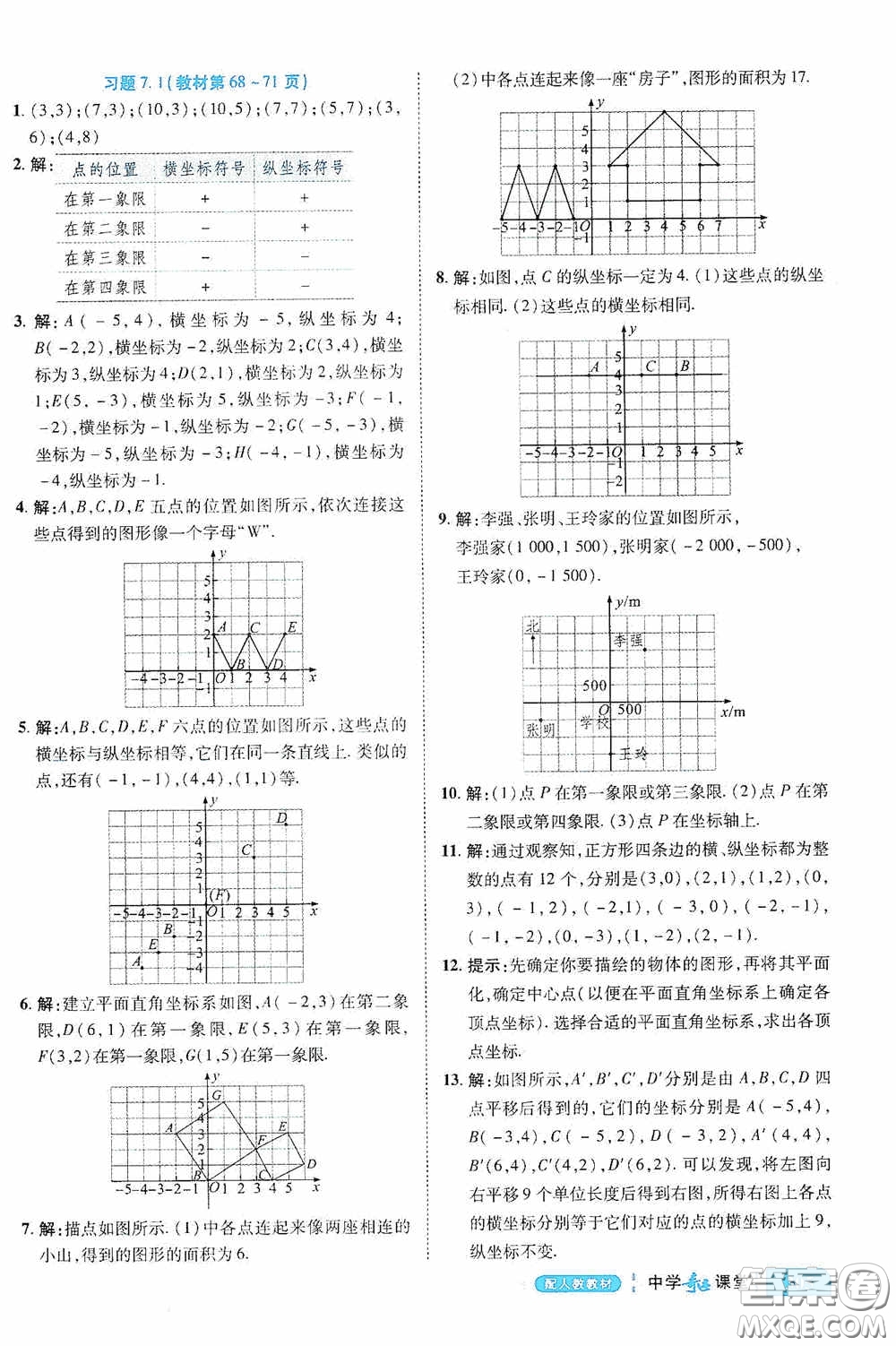 世紀(jì)英才中學(xué)奇跡課堂2020期末專(zhuān)題總復(fù)習(xí)七年級(jí)數(shù)學(xué)下冊(cè)人教版教材答案