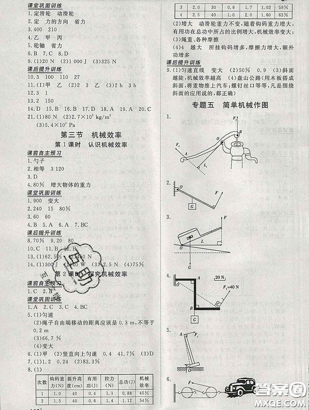 2020新版標準課堂作業(yè)八年級物理下冊人教版參考答案