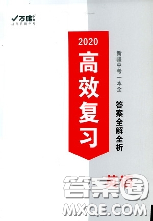 萬唯中考2020高效復習新疆中考一本全答案全解全析英語答案