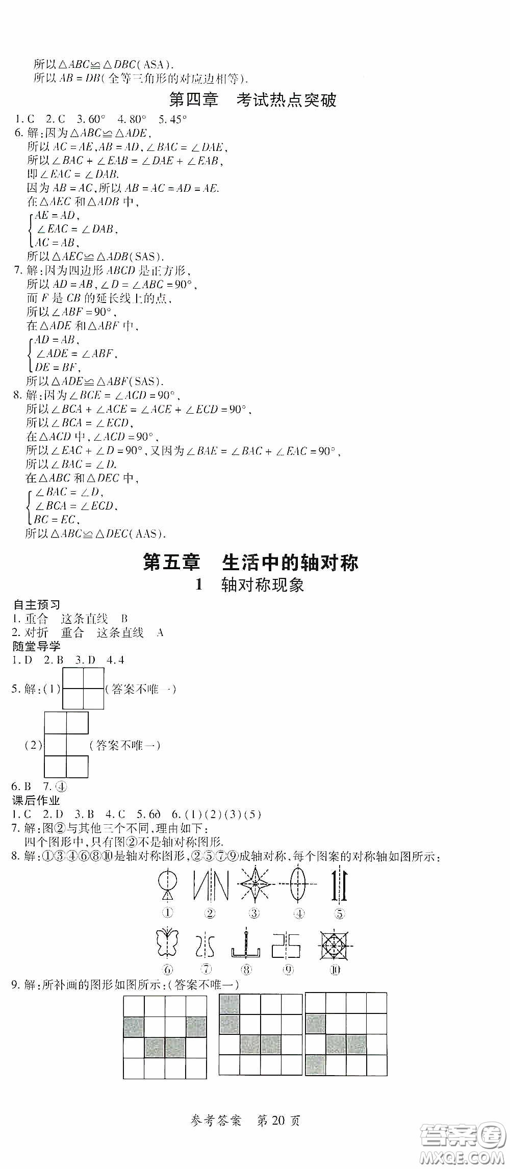 新疆青少年出版社2020高效課堂七年級數(shù)學下冊北師大版答案