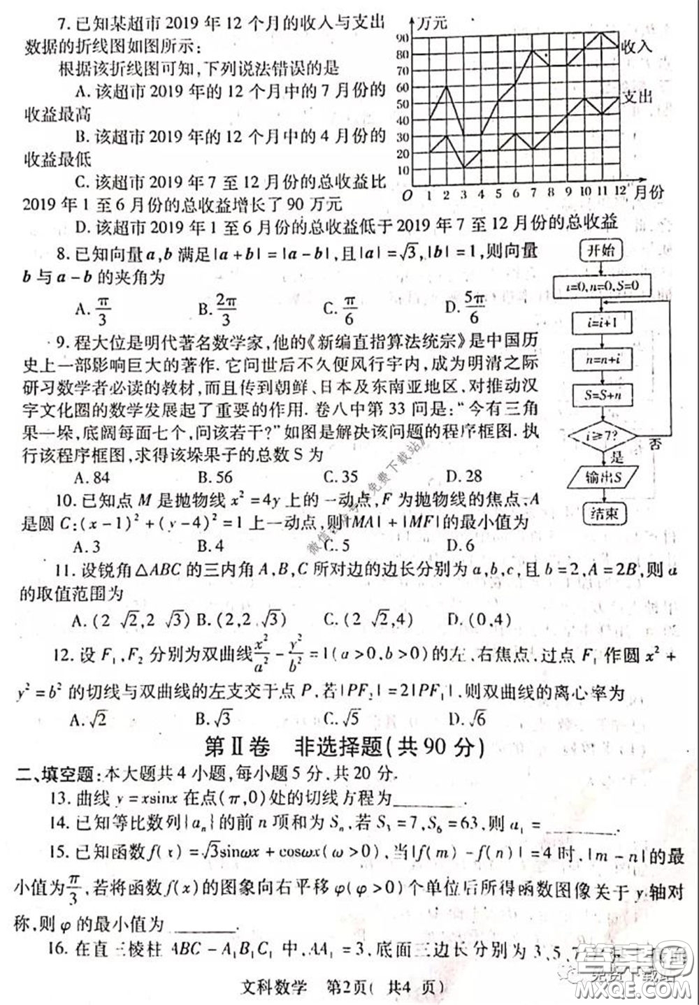 2020年河南省六市高三第一次模擬調(diào)研文科數(shù)學(xué)試題答案