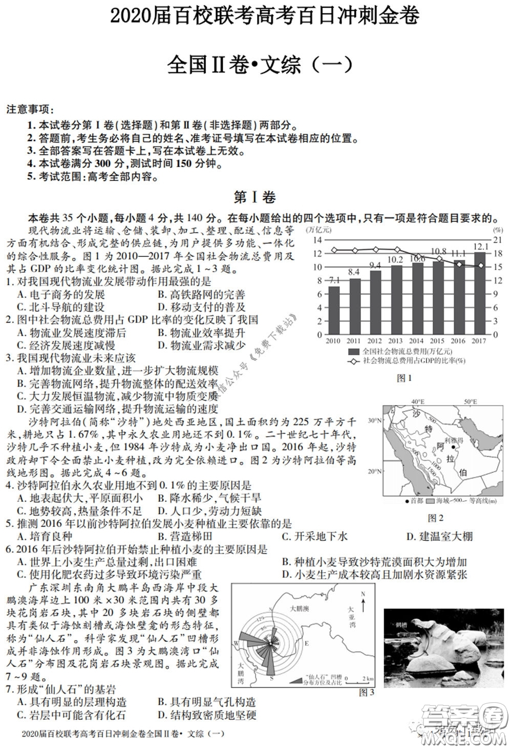 2020屆百校聯(lián)考高考百日沖刺金卷一全國(guó)二卷文綜試題及答案