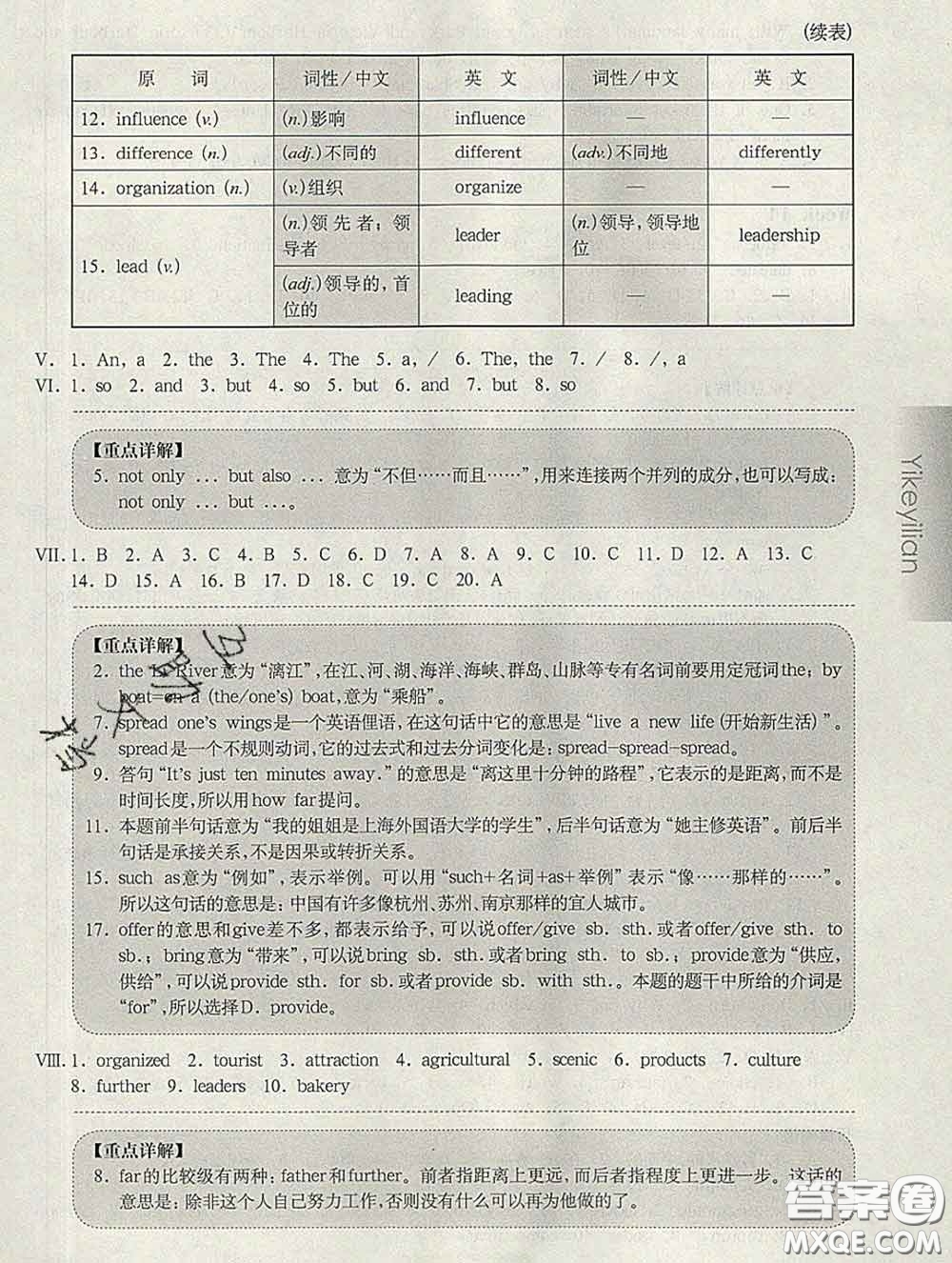 2020新版華東師大版一課一練八年級(jí)英語第二學(xué)期N版增強(qiáng)版答案