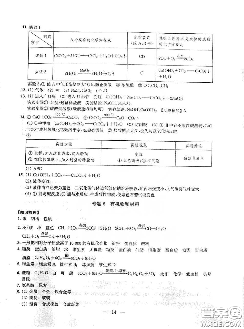 南京大學(xué)出版社2020創(chuàng)新優(yōu)化學(xué)案九年級(jí)化學(xué)下冊(cè)答案