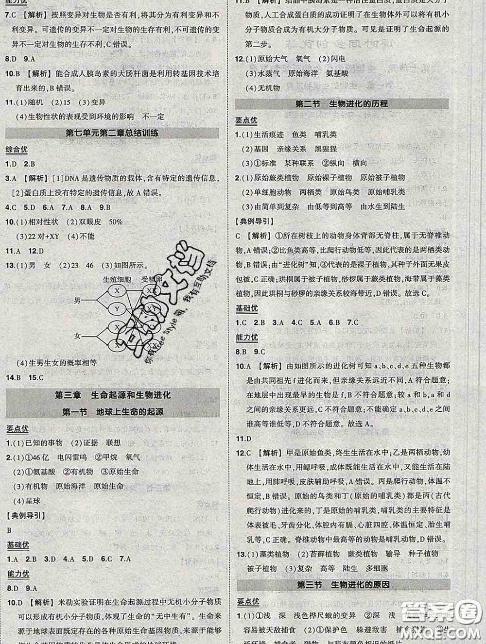 狀元成才路2020春創(chuàng)優(yōu)作業(yè)八年級(jí)生物下冊(cè)人教版答案