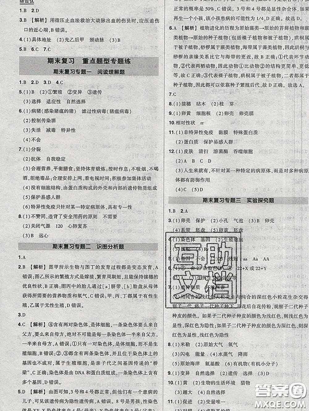 狀元成才路2020春創(chuàng)優(yōu)作業(yè)八年級(jí)生物下冊(cè)人教版答案