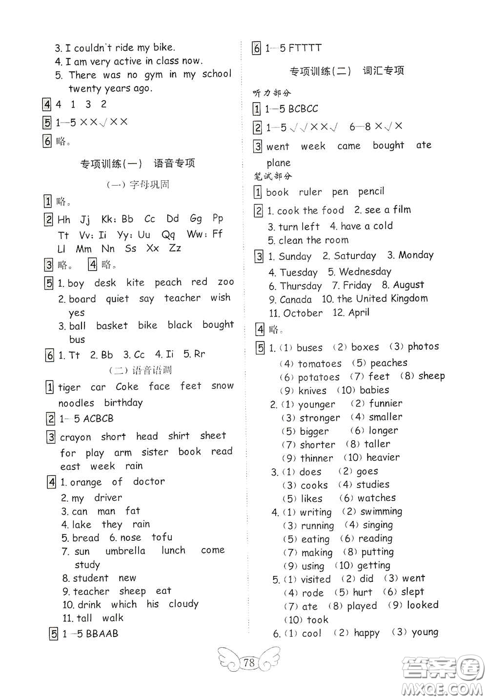 山東教育出版社2020金鑰匙小學(xué)英語試卷六年級下冊人教PEP版答案