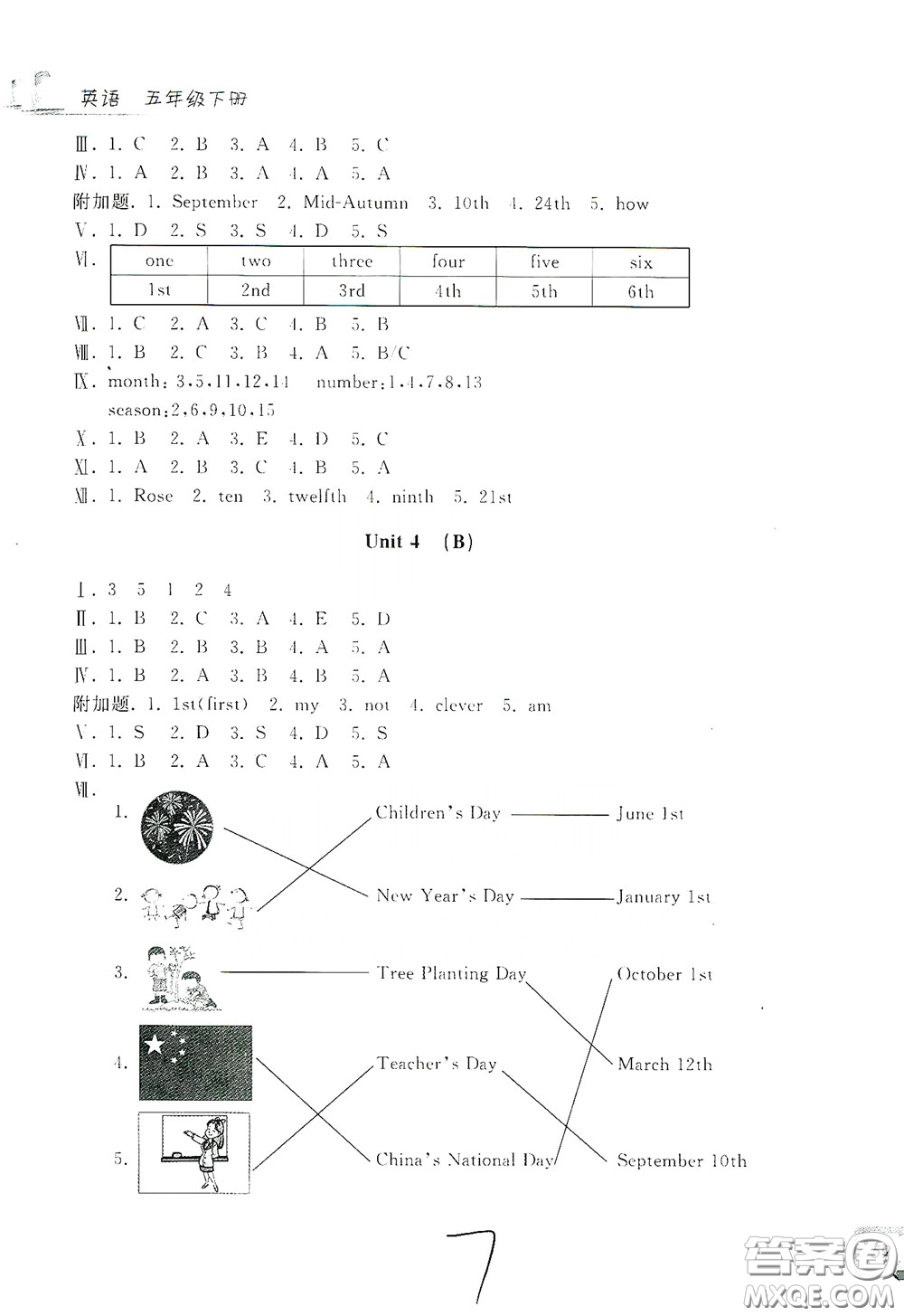 浙江工商大學出版社2020學力測評小學單元測試卷五年級英語下冊答案